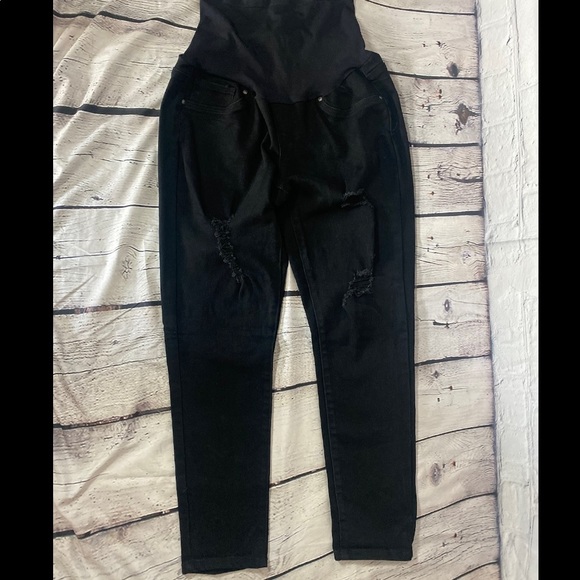 Maternity Distressed Jeans - Picture 1 of 4